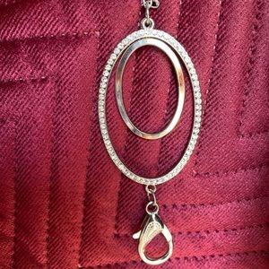 Bling circle lanyard with matching bling earrings